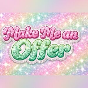 Glittery Pink and Green Party Banner